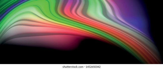 Fluid liquid color wave lines, glowing colorful light effect, abstract composition template. Geometric technology abstract pattern. Movement and motion concept