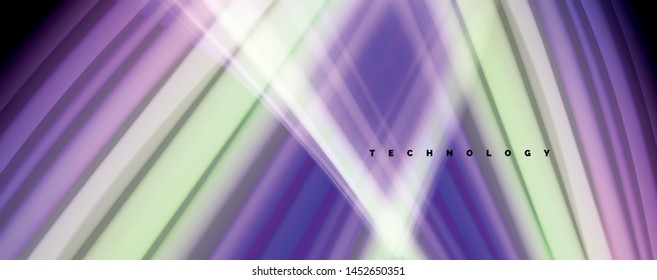 Linhas de onda de cor líquida fluida, efeito de luz colorido brilhante, modelo de composição abstrata. Tecnologia geométrica padrão abstrato. Movimento e conceito de movimento
