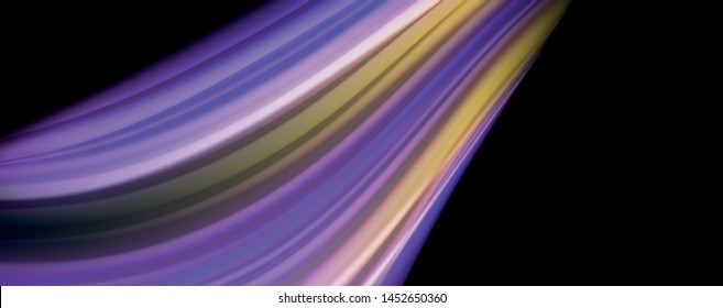 Fluid liquid color wave lines, glowing colorful light effect, abstract composition template. Geometric technology abstract pattern. Movement and motion concept