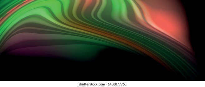 Fluid liquid color wave lines, glowing colorful light effect, abstract composition template. Geometric technology abstract pattern. Movement and motion concept