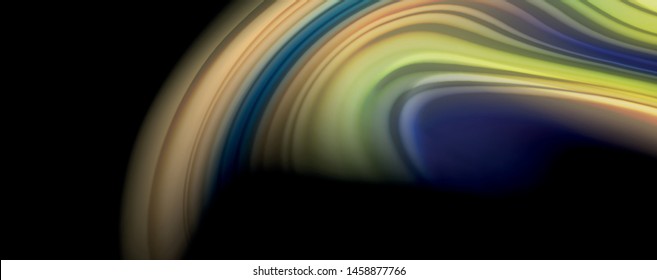 Fluid liquid color wave lines, glowing colorful light effect, abstract composition template. Geometric technology abstract pattern. Movement and motion concept