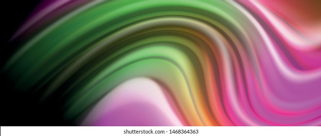 Fluid liquid color wave lines, glowing colorful light effect, abstract composition template. Geometric technology abstract pattern. Movement and motion concept