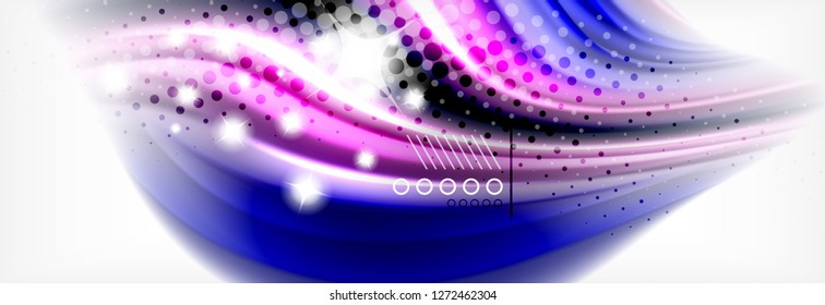 Fluid liquid colors abstract background, colorful geometric background - fluid shapes composition vector