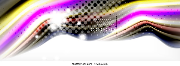 Abstrakter Hintergrund flüssiger Flüssigkeiten, bunter geometrischer Hintergrund - Zusammensetzung der flüssigen Formen, Vektorgrafik
