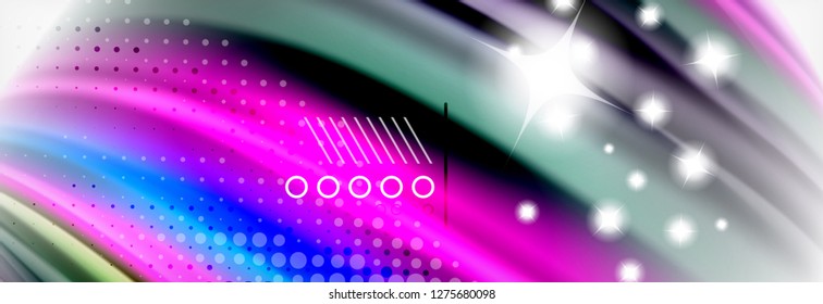 Fluid liquid colors abstract background, colorful geometric background - fluid shapes composition vector