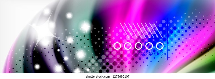 Fluid liquid colors abstract background, colorful geometric background - fluid shapes composition vector