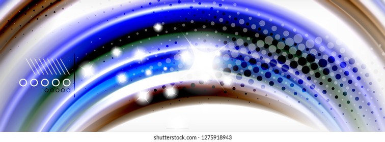 Fluid liquid colors abstract background, colorful geometric background - fluid shapes composition vector