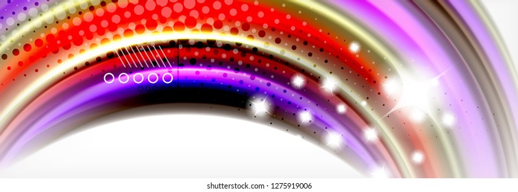 Colores líquidos fluidos fondo abstracto, fondo geométrico colorido - composición de fluidos vectores