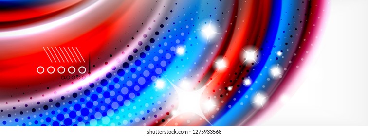 Fluid liquid colors abstract background, colorful geometric background - fluid shapes composition vector
