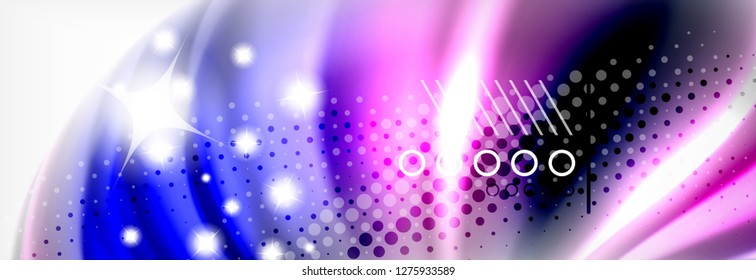 Fluid liquid colors abstract background, colorful geometric background - fluid shapes composition vector