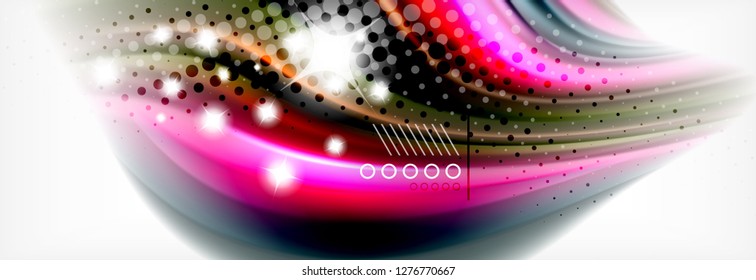 Fluid liquid colors abstract background, colorful geometric background - fluid shapes composition vector