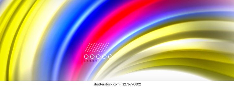 Fluid liquid colors abstract background, colorful geometric background - fluid shapes composition vector