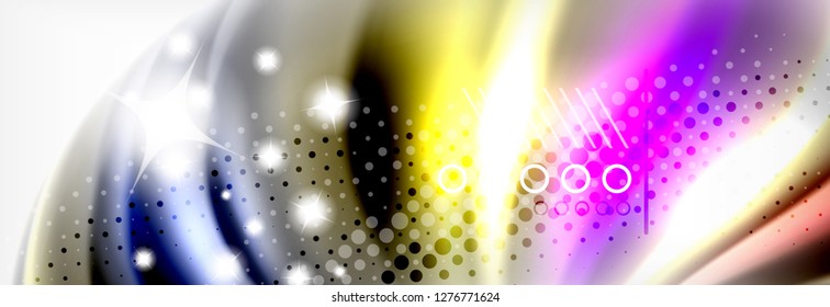 Colores líquidos fluidos fondo abstracto, fondo geométrico colorido - composición de fluidos vectores