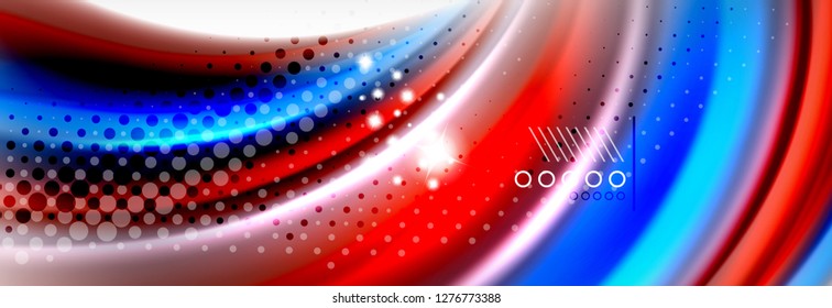 Fluid liquid colors abstract background, colorful geometric background - fluid shapes composition vector