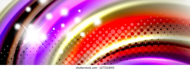 Fundo abstrato de cores líquidas fluidas, fundo geométrico colorido - vetor de composição de formas fluidas