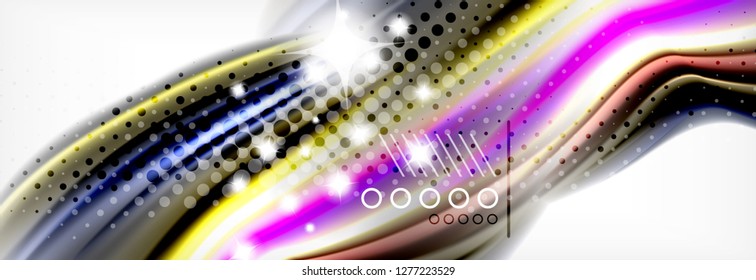 Fluid liquid colors abstract background, colorful geometric background - fluid shapes composition vector