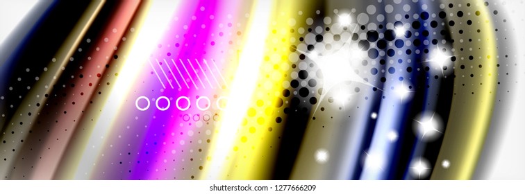 Colores líquidos fluidos fondo abstracto, fondo geométrico colorido - composición de fluidos vectores