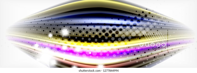 Abstrakter Hintergrund flüssiger Flüssigkeiten, bunter geometrischer Hintergrund - Zusammensetzung der flüssigen Formen, Vektorgrafik