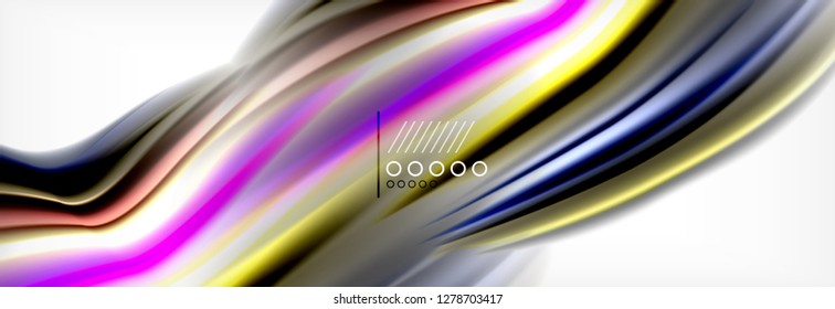 Colores líquidos fluidos fondo abstracto, fondo geométrico colorido - composición de fluidos vectores