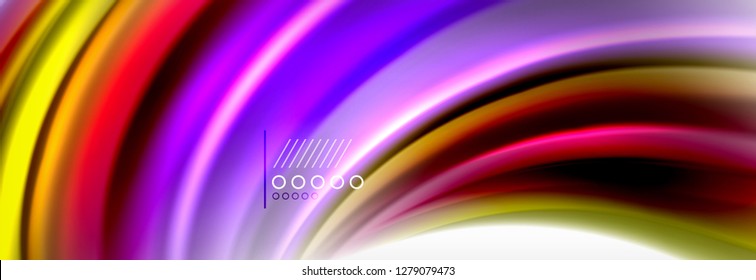 Fluid liquid colors abstract background, colorful geometric background - fluid shapes composition vector