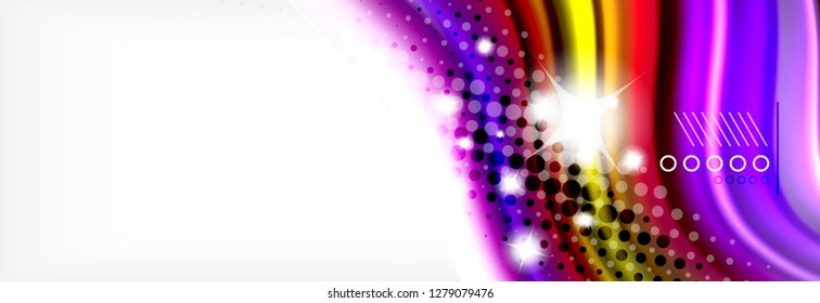 Fluid liquid colors abstract background, colorful geometric background - fluid shapes composition vector