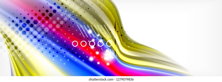 Fluid liquid colors abstract background, colorful geometric background - fluid shapes composition vector