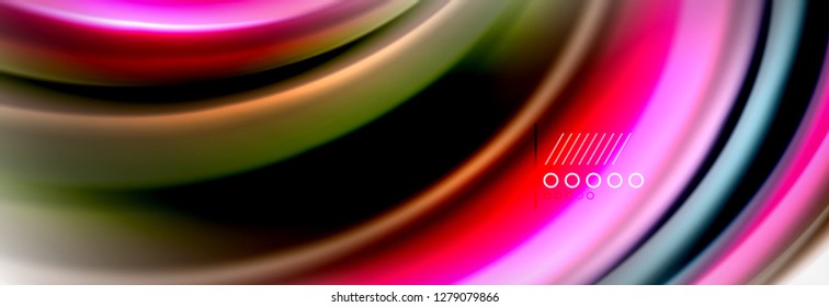 Fluid liquid colors abstract background, colorful geometric background - fluid shapes composition vector
