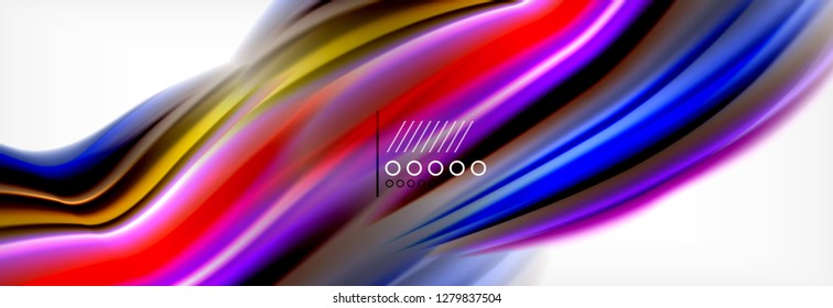 Fluid liquid colors abstract background, colorful geometric background - fluid shapes composition vector