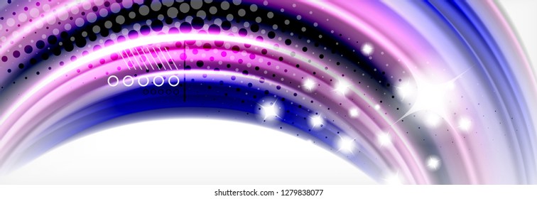 Fluid liquid colors abstract background, colorful geometric background - fluid shapes composition vector