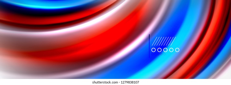 Colores líquidos fluidos fondo abstracto, fondo geométrico colorido - composición de fluidos vectores