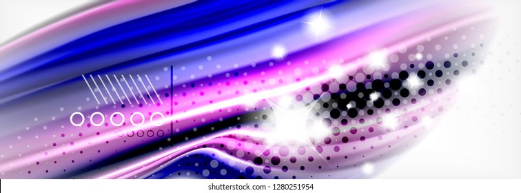Fluid liquid colors abstract background, colorful geometric background - fluid shapes composition vector