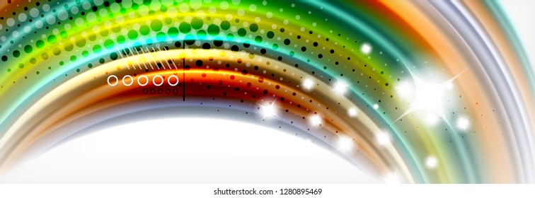 Fluid liquid colors abstract background, colorful geometric background - fluid shapes composition vector