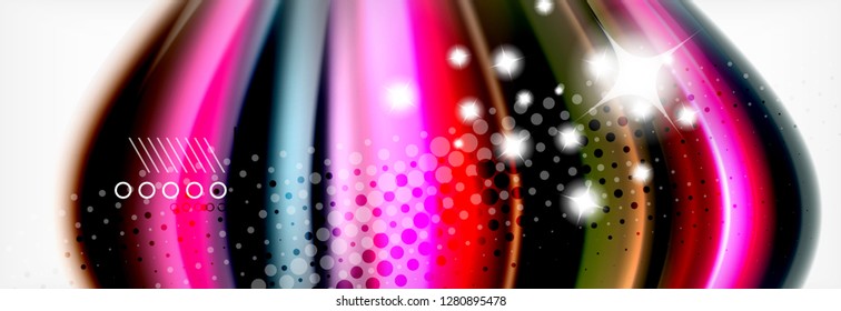 Fluid liquid colors abstract background, colorful geometric background - fluid shapes composition vector