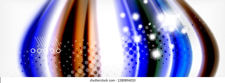 Fluid liquid colors abstract background, colorful geometric background - fluid shapes composition vector