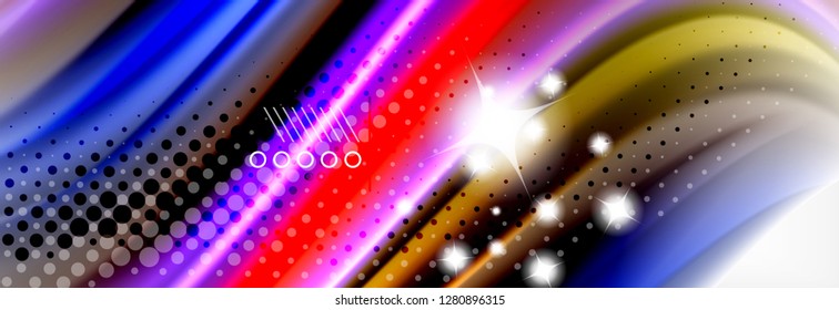 Fluid liquid colors abstract background, colorful geometric background - fluid shapes composition vector
