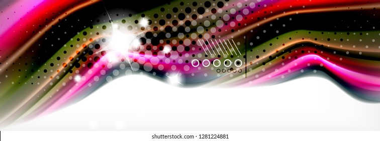 Fluid liquid colors abstract background, colorful geometric background - fluid shapes composition vector