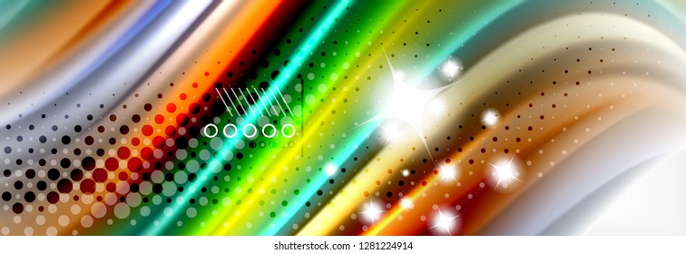 Fluid liquid colors abstract background, colorful geometric background - fluid shapes composition vector