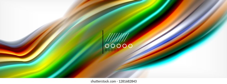 Fluid liquid colors abstract background, colorful geometric background - fluid shapes composition vector