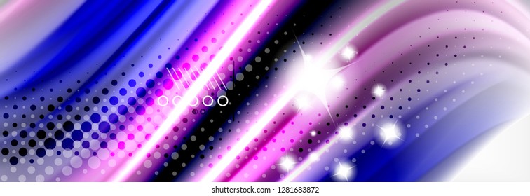 Fluid liquid colors abstract background, colorful geometric background - fluid shapes composition vector