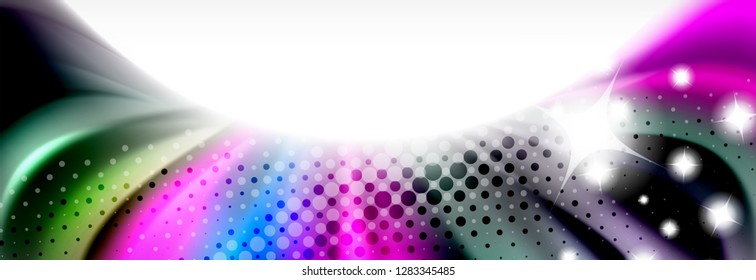 Abstrakter Hintergrund flüssiger Flüssigkeiten, bunter geometrischer Hintergrund - Zusammensetzung der flüssigen Formen, Vektorgrafik