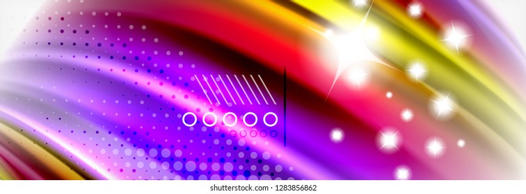 Abstrakter Hintergrund flüssiger Flüssigkeiten, bunter geometrischer Hintergrund - Zusammensetzung der flüssigen Formen, Vektorgrafik