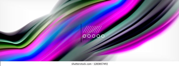 Fluid liquid colors abstract background, colorful geometric background - fluid shapes composition vector