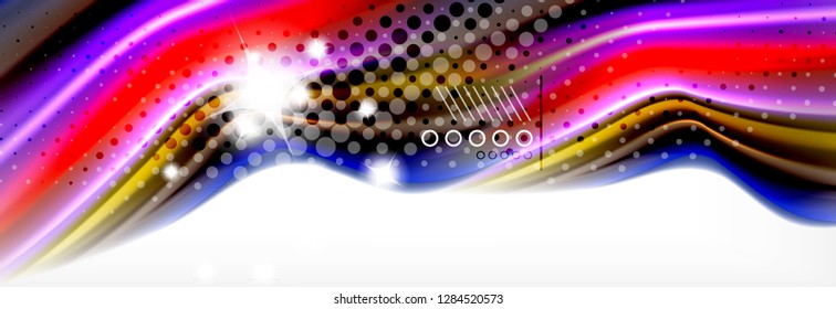 Fluid liquid colors abstract background, colorful geometric background - fluid shapes composition vector