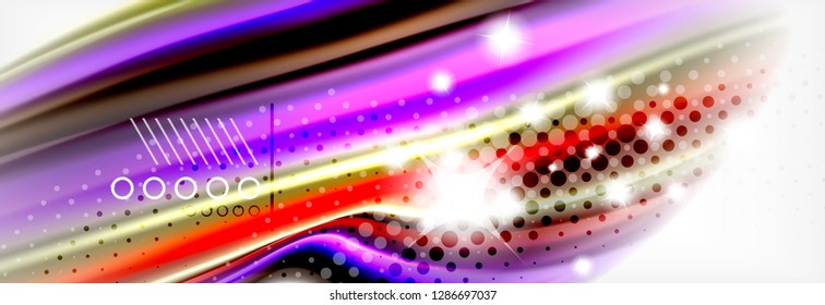 Colores líquidos fluidos fondo abstracto, fondo geométrico colorido - composición de fluidos vectores