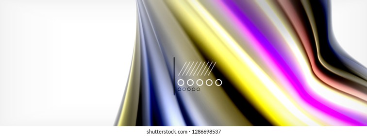 Fluid liquid colors abstract background, colorful geometric background - fluid shapes composition vector