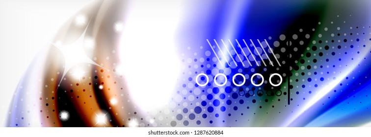 Fluid liquid colors abstract background, colorful geometric background - fluid shapes composition vector