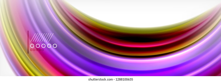 Fluid liquid colors abstract background, colorful geometric background - fluid shapes composition vector