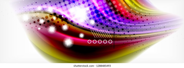Fluid liquid colors abstract background, colorful geometric background - fluid shapes composition vector