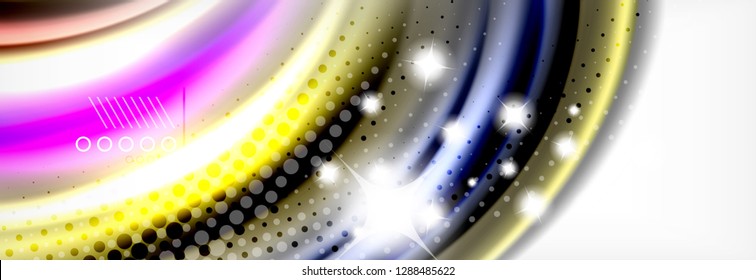 Fluid liquid colors abstract background, colorful geometric background - fluid shapes composition vector