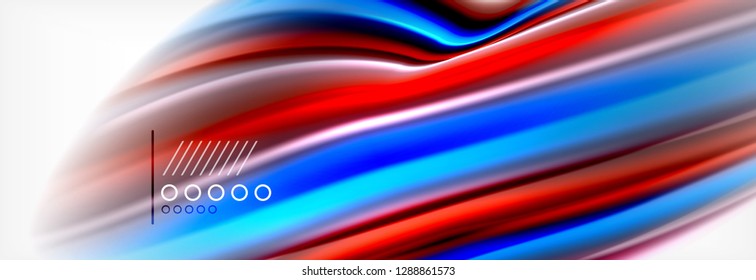 Colores líquidos fluidos fondo abstracto, fondo geométrico colorido - composición de fluidos vectores